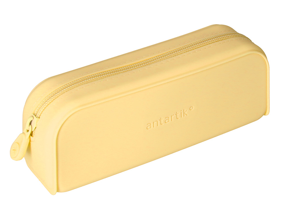 ESTOJO ESCOLAR ANTARTIK PRISMA SILICONE SOFT RETANGULAR 185X50X75 MM EXPOSITOR DE 8 UNIDADES CORES PASTEL