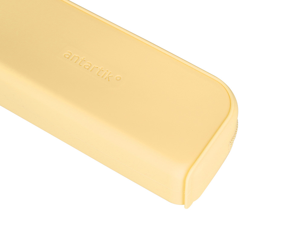 ESTOJO ESCOLAR ANTARTIK PRISMA SILICONE SOFT RETANGULAR 185X50X75 MM EXPOSITOR DE 8 UNIDADES CORES PASTEL