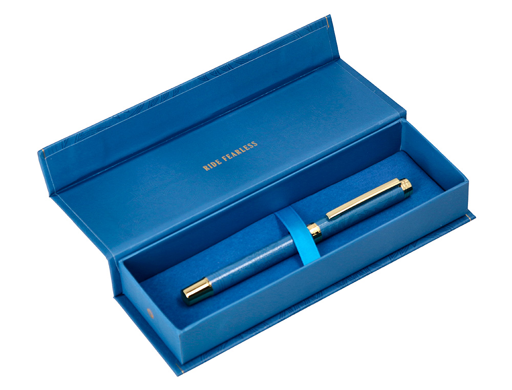 ROLLER BELIUS WILD WEST ALUMINIO COR AZUL MARINHO DOURADO TINTA COR PRETO CAIXA DE DESIGN