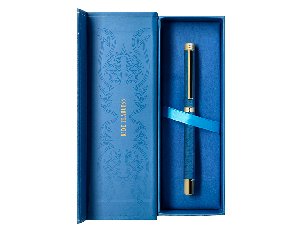 ROLLER BELIUS WILD WEST ALUMINIO COR AZUL MARINHO DOURADO TINTA COR PRETO CAIXA DE DESIGN