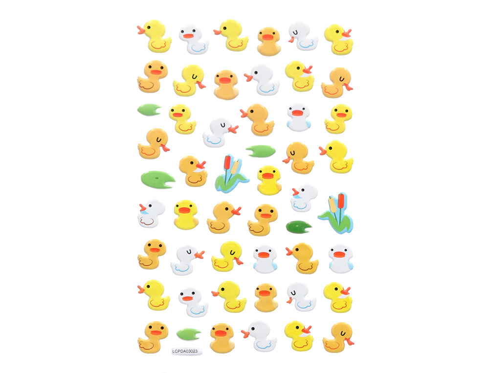 AUTOCOLANTES IMAGINOVO CUTE ANIMALS PATOS COM RELEVO 190X105 MM EM BLISTER
