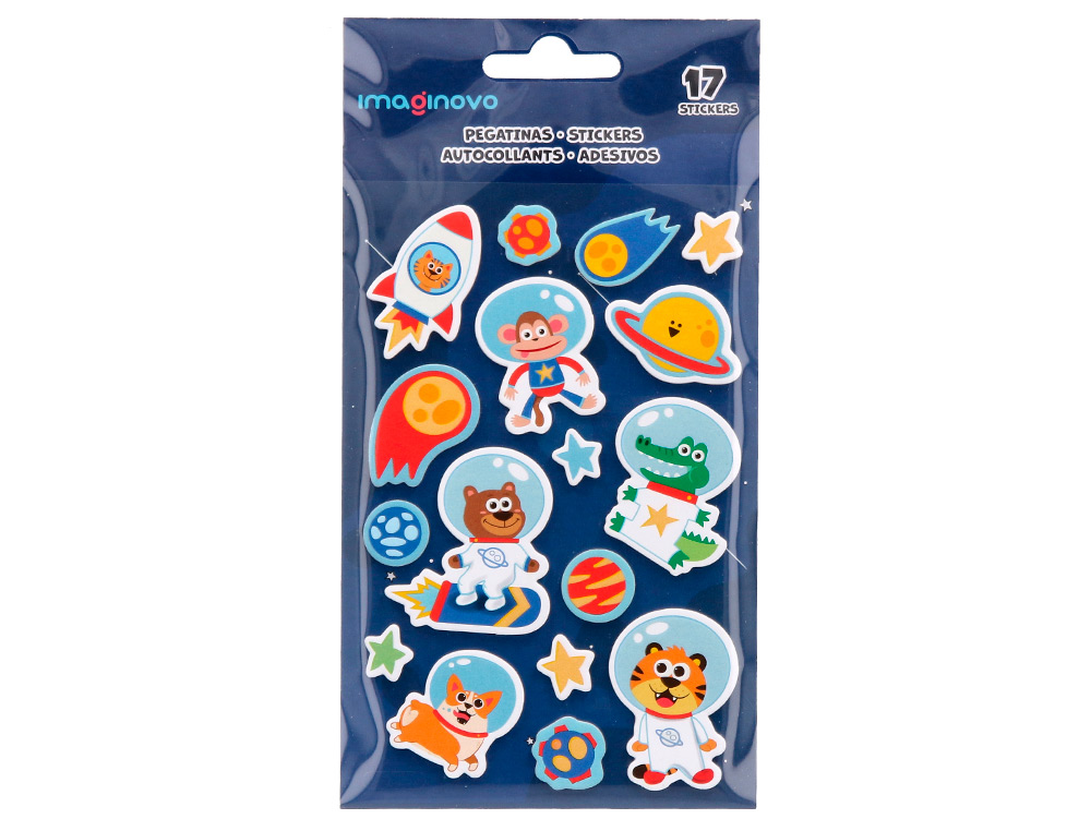 AUTOCOLANTES IMAGINOVO LUMINOSOS ASTRONAUTAS 250X145 MM EM BLISTER