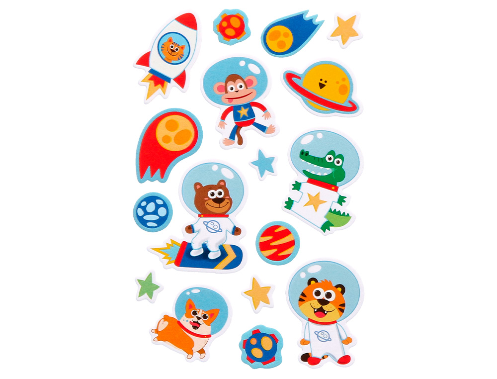 AUTOCOLANTES IMAGINOVO LUMINOSOS ASTRONAUTAS 250X145 MM EM BLISTER
