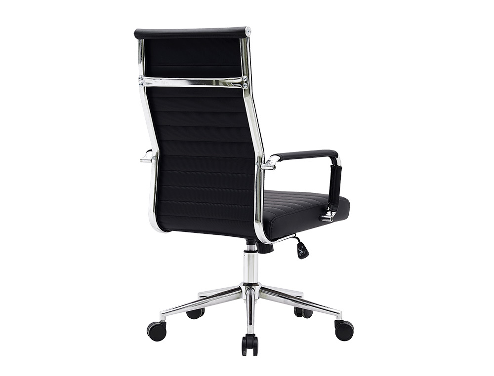 CADEIRA DE ESCRITORIO Q-CONNECT BOSA IMITACAO DE PELE BASE METALICA ALT MAX 1130 LARG 550 PROF 630 MM RODAS PREMIUM COR