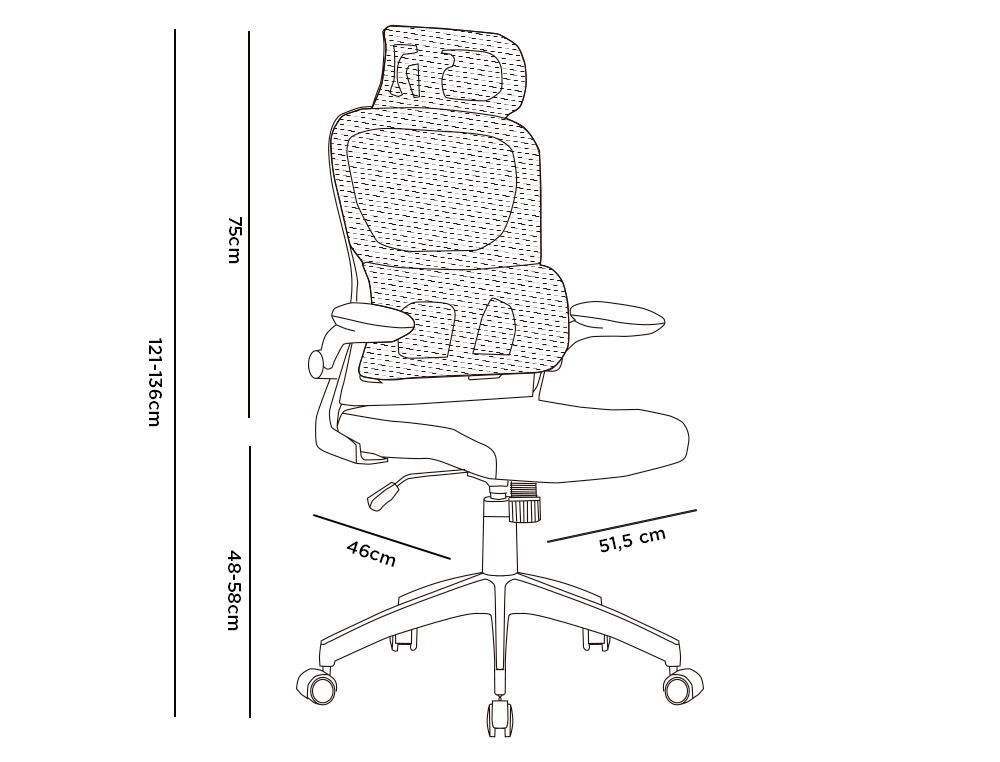 CADEIRA DE DIRECAO Q-CONNECT SORRENTO TECIDO BASE METALICA ALT MAX 1320 LAR 650 PROF 600 MM RODAS PREMIUM PRETO