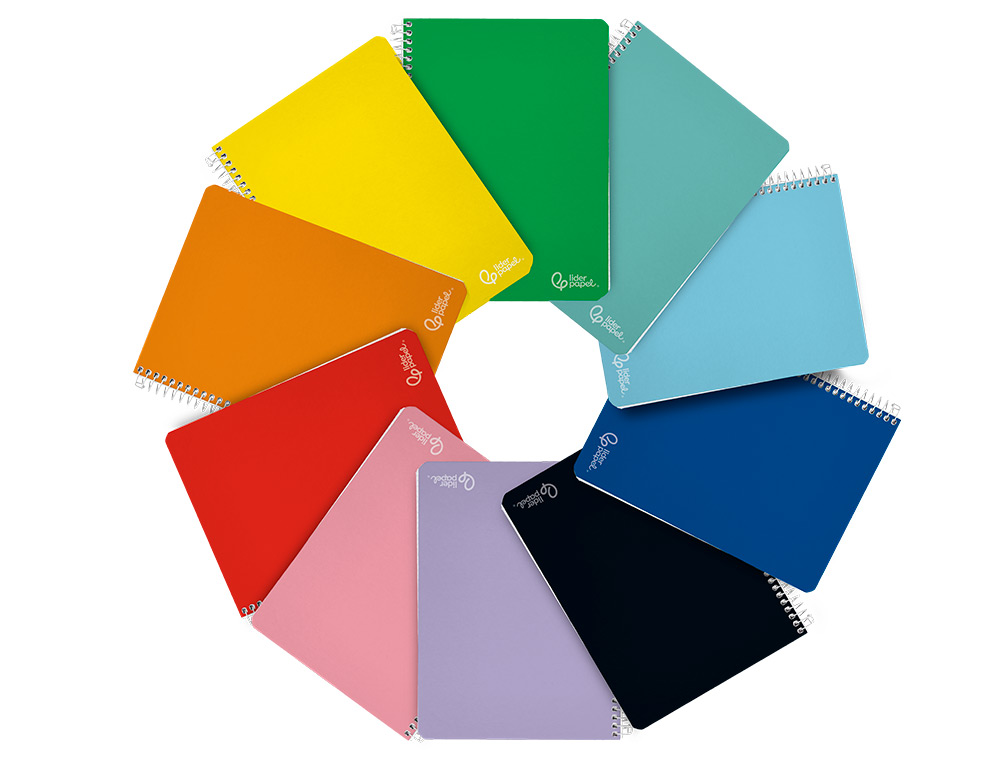CADERNO ESPIRAL LIDERPAPEL WITTY DIN A4 CAPA DURA 80F 90GR QUADRICULA 5MM COM MARGEM CORES SORTIDAS