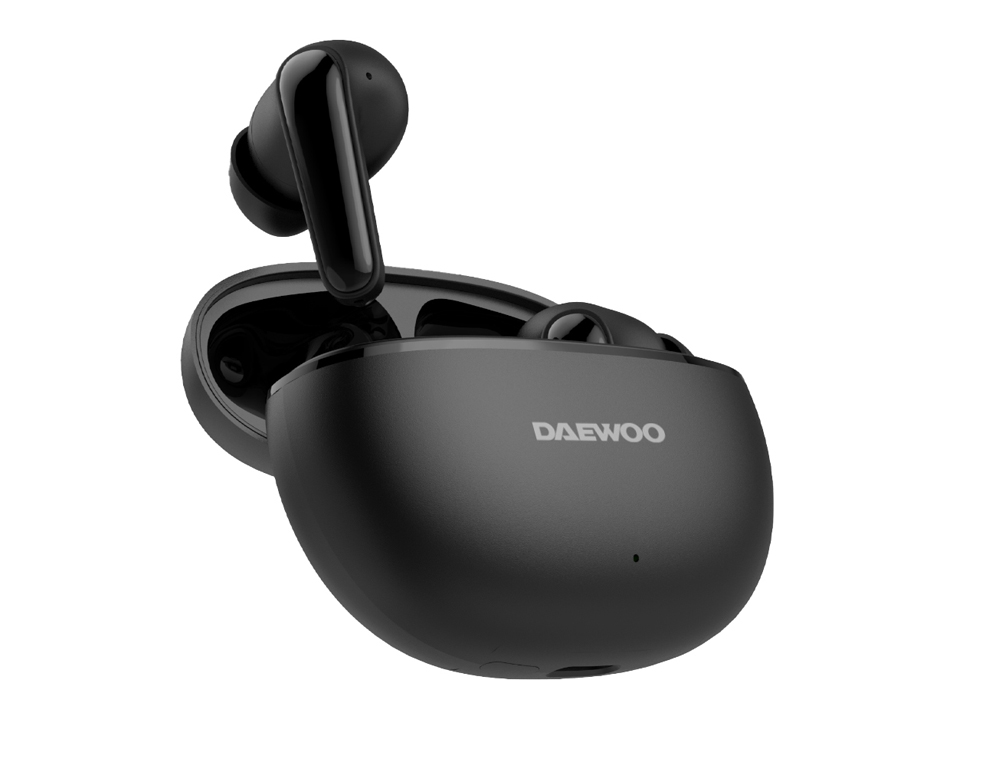 AURICULAR DAEWOO TWS IN-EAR BLUETOOTH 5.3 COM ESTOJO DE CARREGAMENTO USB TIPO-C AUTONOMIA 6 HORAS COR PRETO