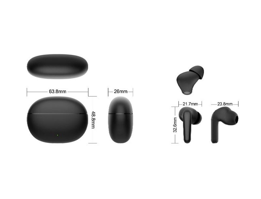 AURICULAR DAEWOO TWS IN-EAR BLUETOOTH 5.3 COM ESTOJO DE CARREGAMENTO USB TIPO-C AUTONOMIA 6 HORAS COR PRETO
