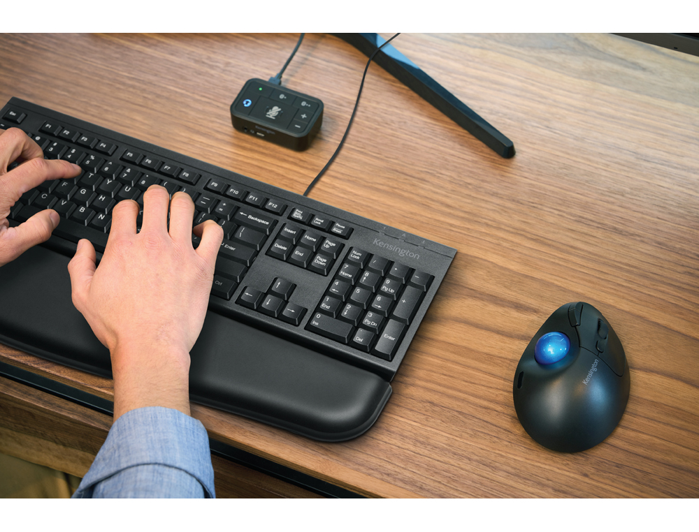 RATO KENSINGTON OTICO TRACKBALL TB450 PRO FIT ERGO 1600 DPI SEM FIOS COR PRETO/AZUL