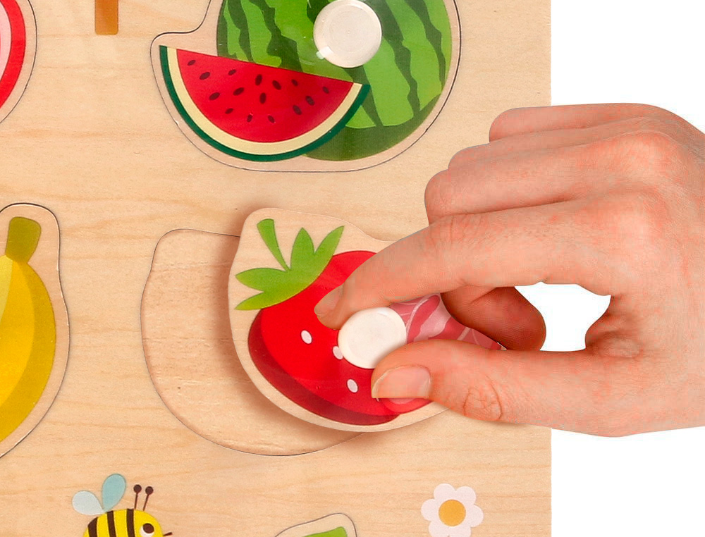 PUZZLE INFANTIL IMAGINOVO MADEIRA FRUTAS +18 MESES 10 PECAS 30X22,5X1,5CM