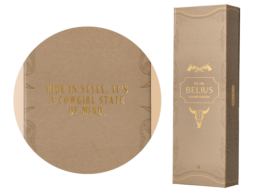 ESFEROGRAFICA BELIUS WILD WEST ALUMINIO COR VERDE DOURADO TINTA COR AZUL CAIXA DESIGN
