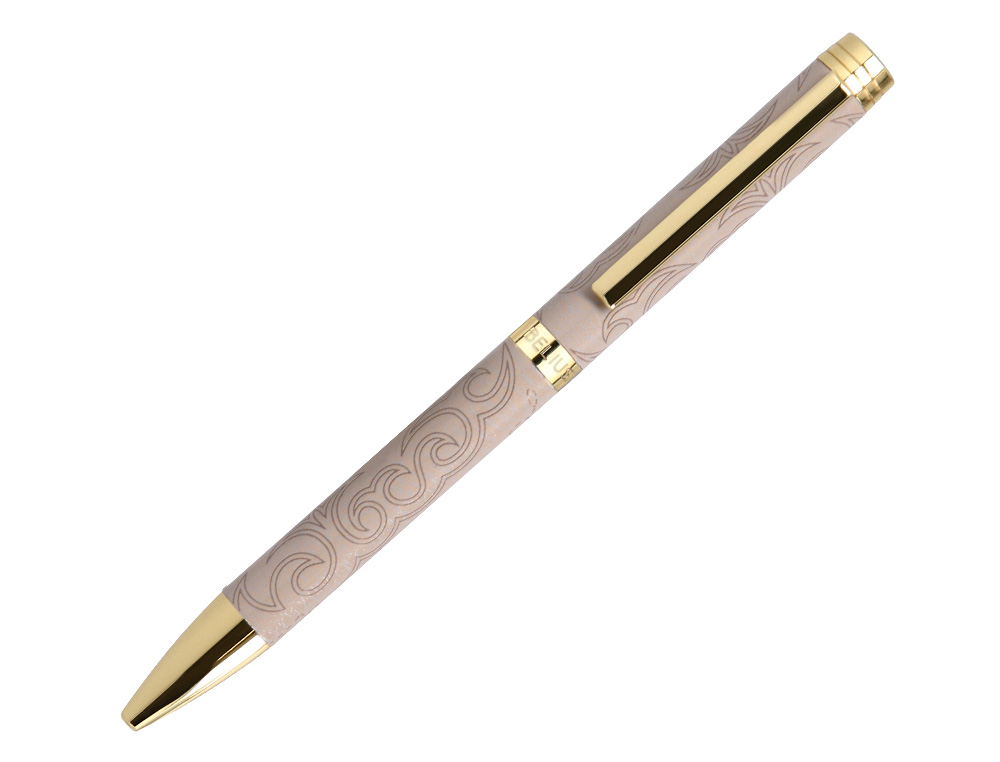 ESFEROGRAFICA BELIUS WILD WEST ALUMINIO COR VERDE DOURADO TINTA COR AZUL CAIXA DESIGN