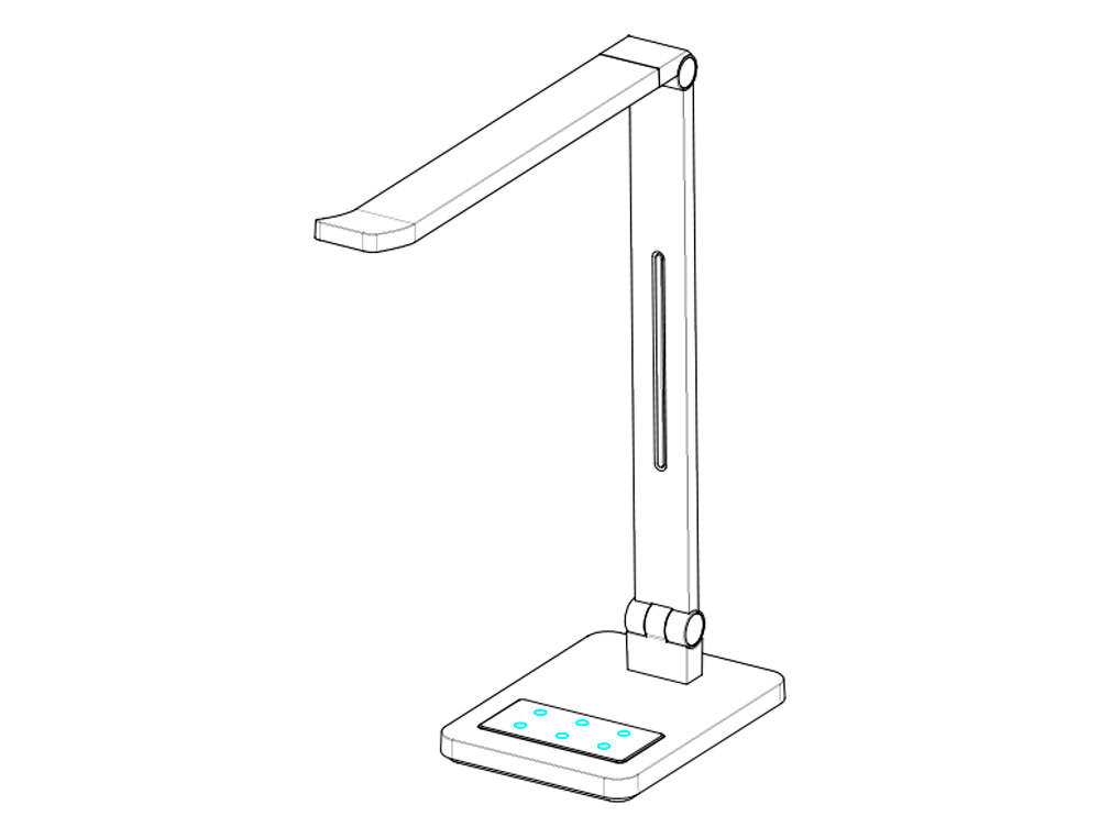 CANDEEIRO DE ESCRITORIO Q-CONNECT SECRETARIA PROFISSIONAL ABS 40 LEDS 10 W INTERRUPTOR SENSOR 3 NIVEIS COR PRETO