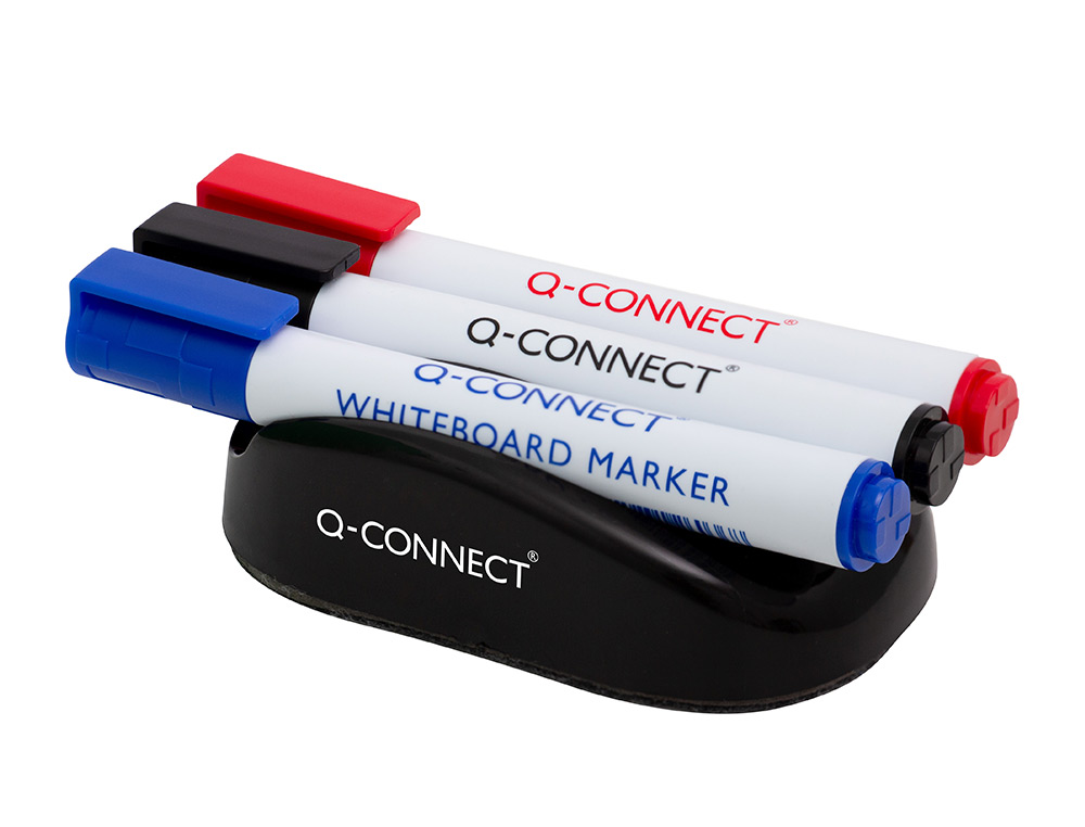 APAGADOR Q-CONNECT MAGNETICO COM MARCADOR PRETO VERMELHO E AZUL PARA QUADRO BRANCO