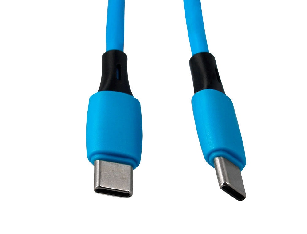 CABO USB-C A USB-C Q-CONNECT PVC COMPRIMENTO 1M AZUL