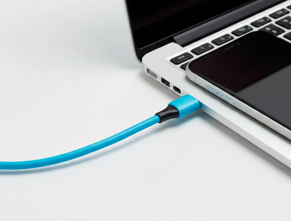 CABO USB-C A USB-C Q-CONNECT PVC COMPRIMENTO 1M AZUL