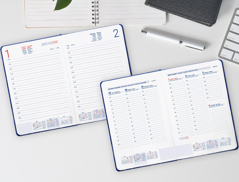 AGENDA ENCADERNADA LIDERPAPEL CRETA 17X24 2026 DIA PAGINA TURQUESA PAPEL 70 GR FSC