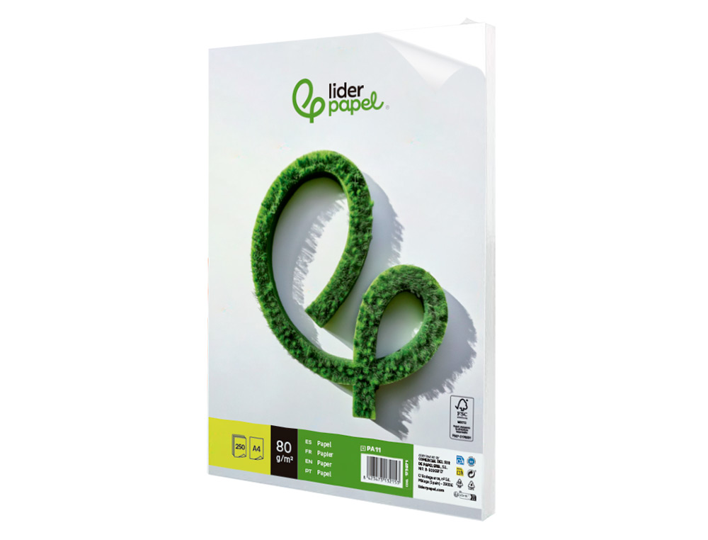PAPEL LIDERPAPEL A4 80 GR LISO EMBALAGEM DE 250 FOLHAS