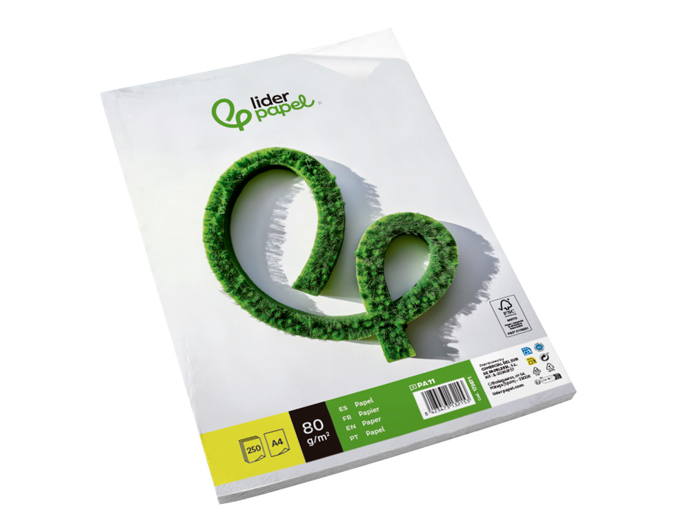 PAPEL LIDERPAPEL A4 80 GR LISO EMBALAGEM DE 250 FOLHAS