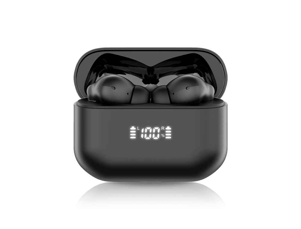 AURICULAR DAEWOO TWS BLUETOOTH 5.4 USB TIPO-C CANCELAMENTO DE RUIDO COM ESTOJO DE CARREGAMENTO 450MAH COR PRETO