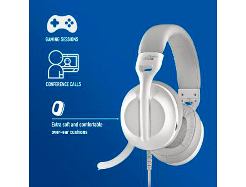 AURICULARES NGS VOX805 COM CABO STEREO USB-C COM CONTROLO DE VOLUME E ADAPTADOR USB COR BRANCO