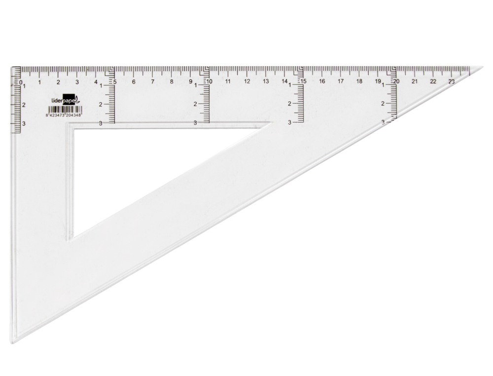ESQUADRO LIDERPAPEL TRIANGULO PLASTICO 25 CM