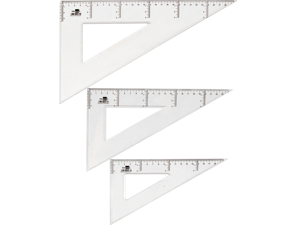ESQUADRO LIDERPAPEL TRIANGULO PLASTICO 25 CM