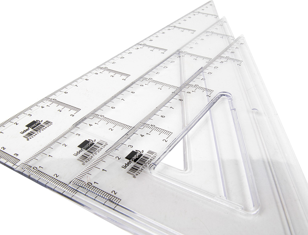 ESQUADRO LIDERPAPEL TRIANGULO PLASTICO 25 CM