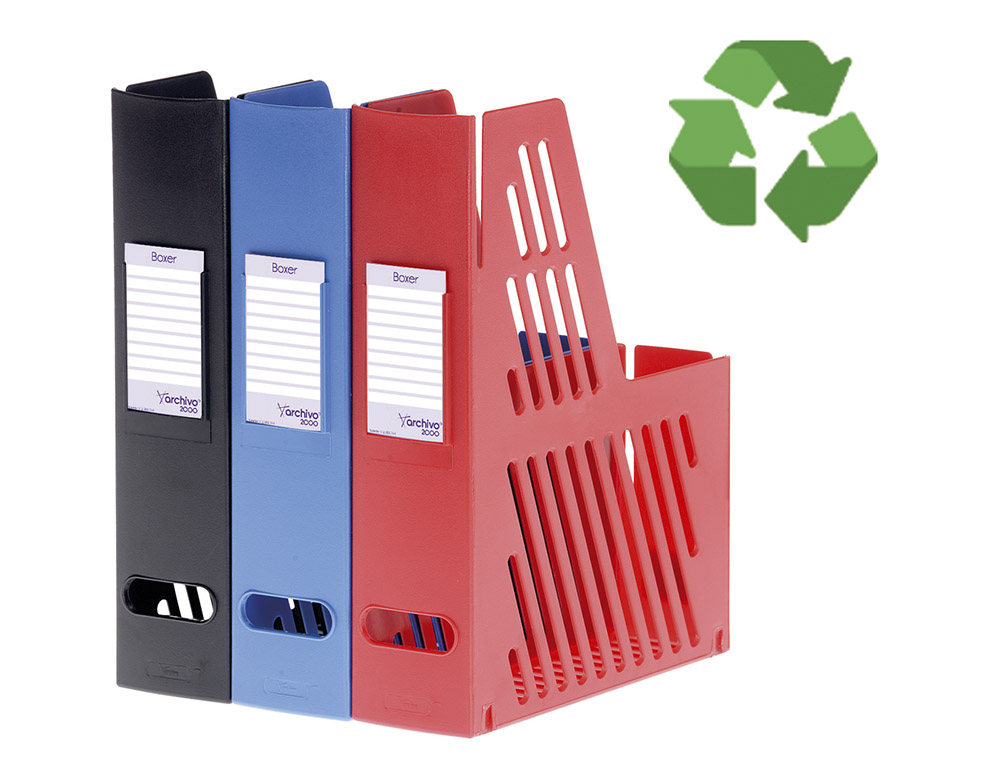 PORTA REVISTAS ARCHIVO 2000 DE PLASTICO COM IDENTIFICACAO, VERMELHO