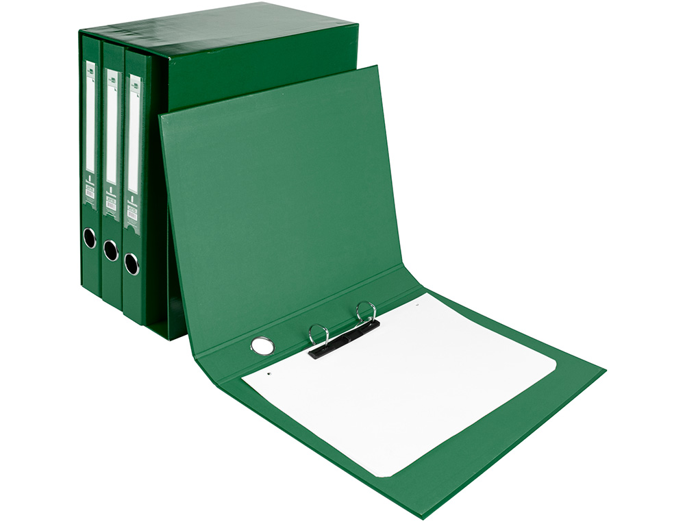 MODULO DE 4 PASTAS DE ARQUIVO LIDERPAPEL 2 ANEIS FOLIO LOMBADA 35 MM VERDE