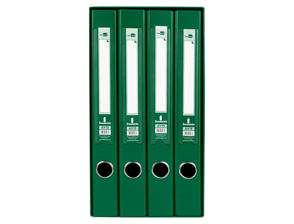 MODULO DE 4 PASTAS DE ARQUIVO LIDERPAPEL 2 ANEIS FOLIO LOMBADA 35 MM VERDE