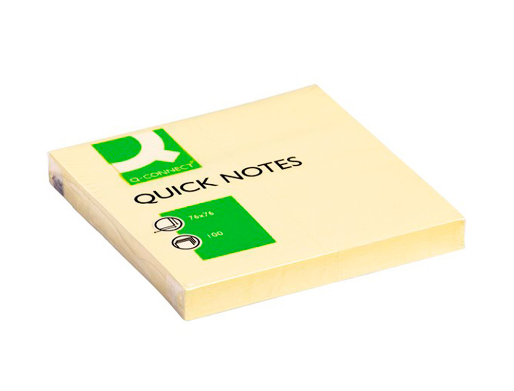 BLOCO DE NOTAS ADESIVAS Q-CONNECT AMARELO 76 X 76 MM