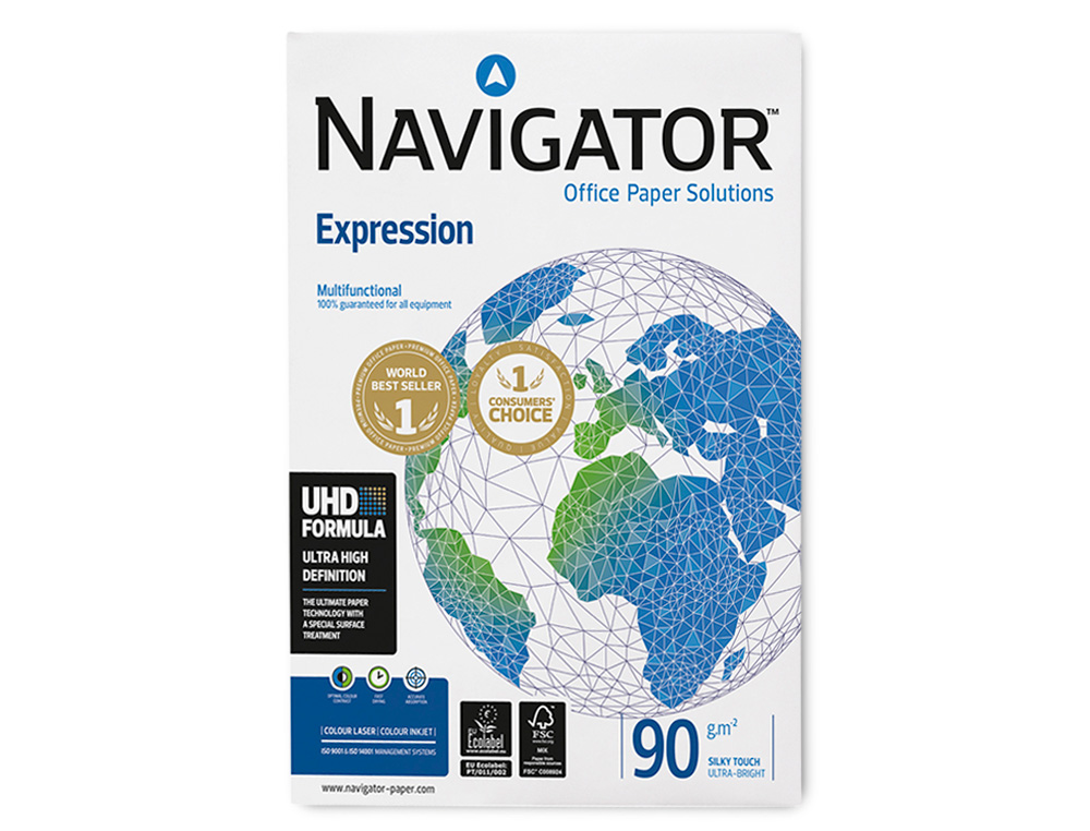 PAPEL FOTOCOPIA NAVIGATOR DIN A4 90 GR EMBALAGEM DE 500 FOLHAS
