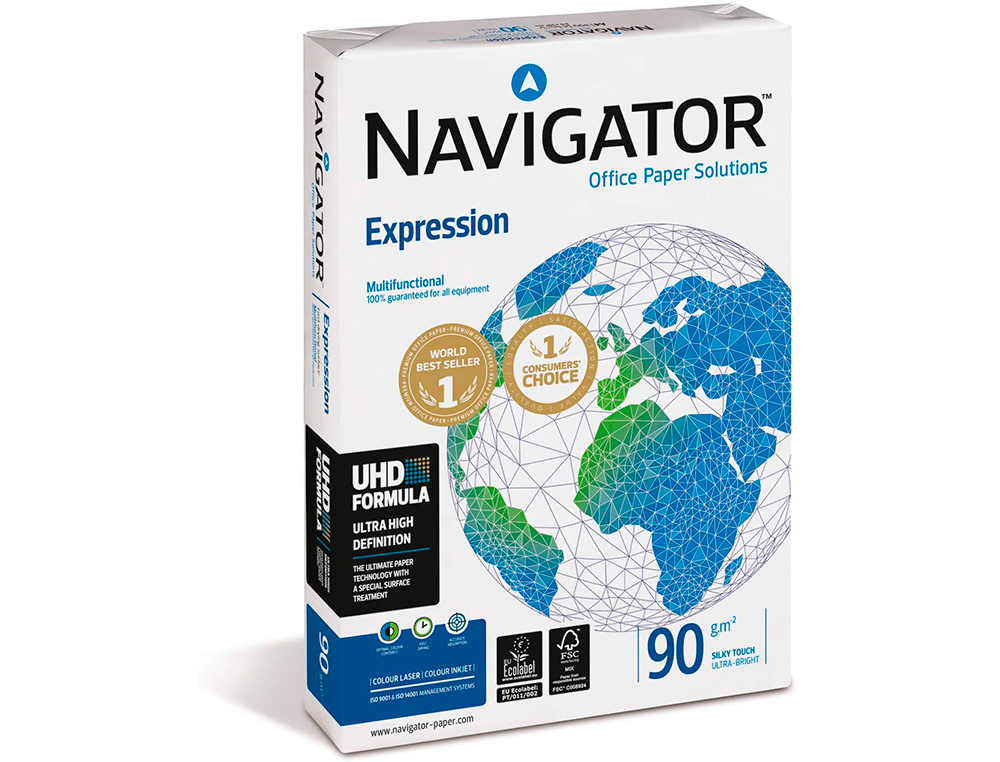 PAPEL FOTOCOPIA NAVIGATOR DIN A4 90 GR EMBALAGEM DE 500 FOLHAS