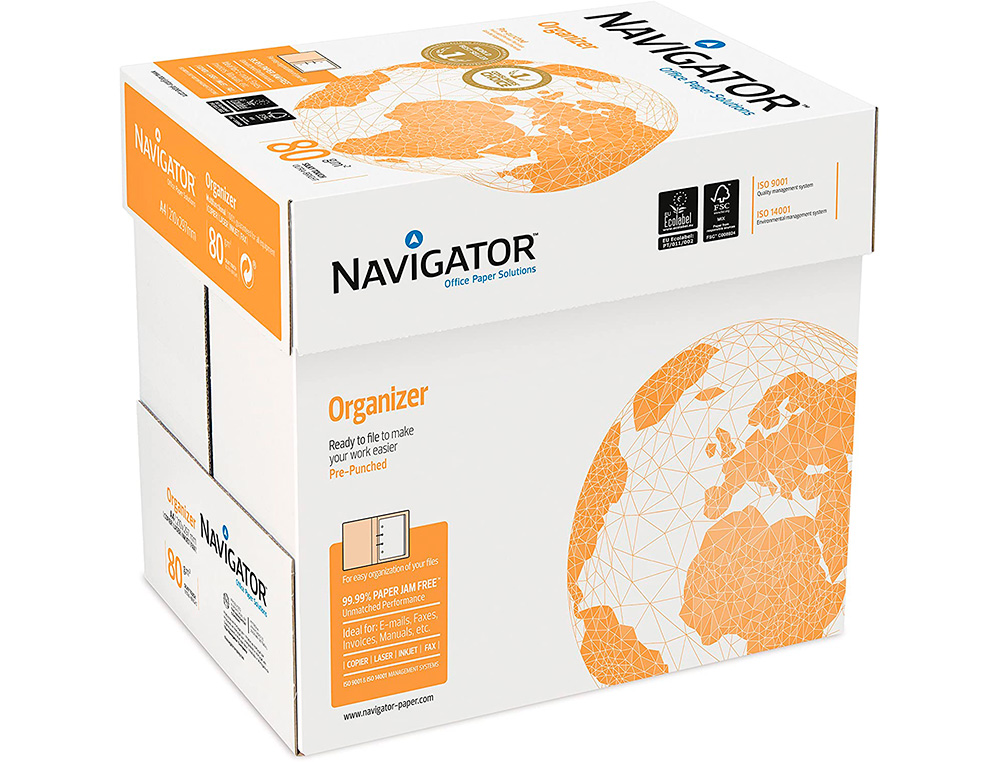 PAPEL FOTOCOPIA NAVIGATOR DIN A4 80 GR EMBALAGEM DE 500 FOLHAS