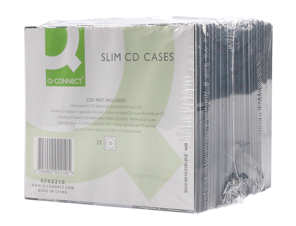 CAIXA Q-CONNECT PARA CD / DVD SLIM PRETA PACK 25 UNIDADES