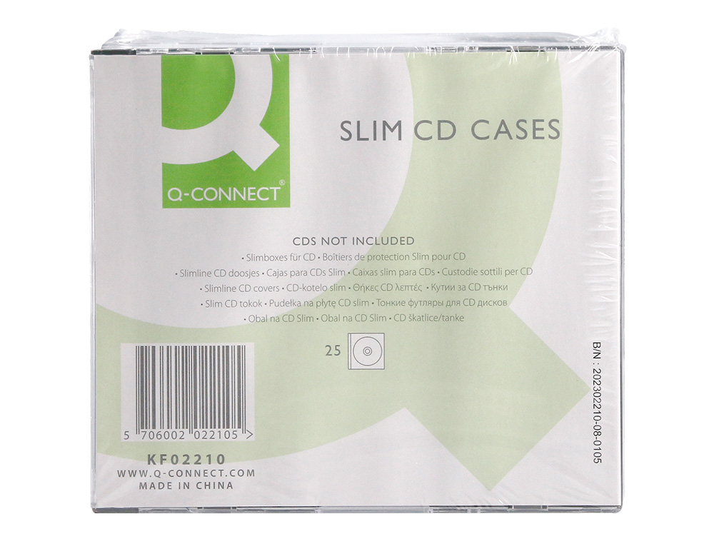 CAIXA Q-CONNECT PARA CD / DVD SLIM PRETA PACK 25 UNIDADES