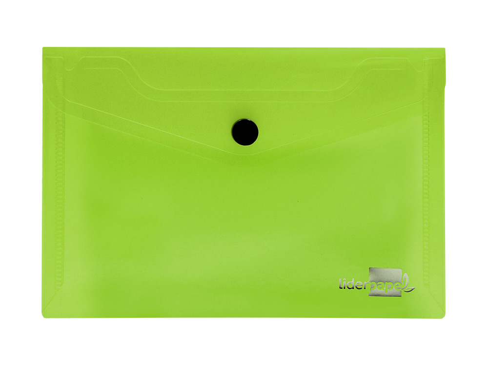 BOLSA PORTA DOCUMENTOS LIDERPAPEL COM MOLA DIN A7 VERDE