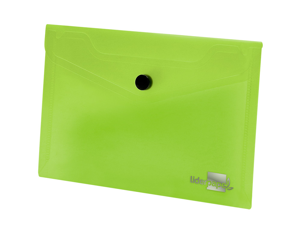 BOLSA PORTA DOCUMENTOS LIDERPAPEL COM MOLA DIN A7 VERDE