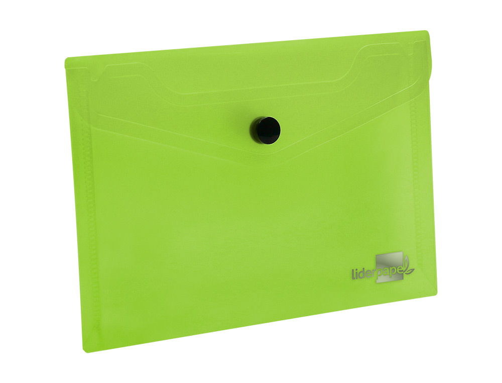 BOLSA PORTA DOCUMENTOS LIDERPAPEL COM MOLA DIN A7 VERDE