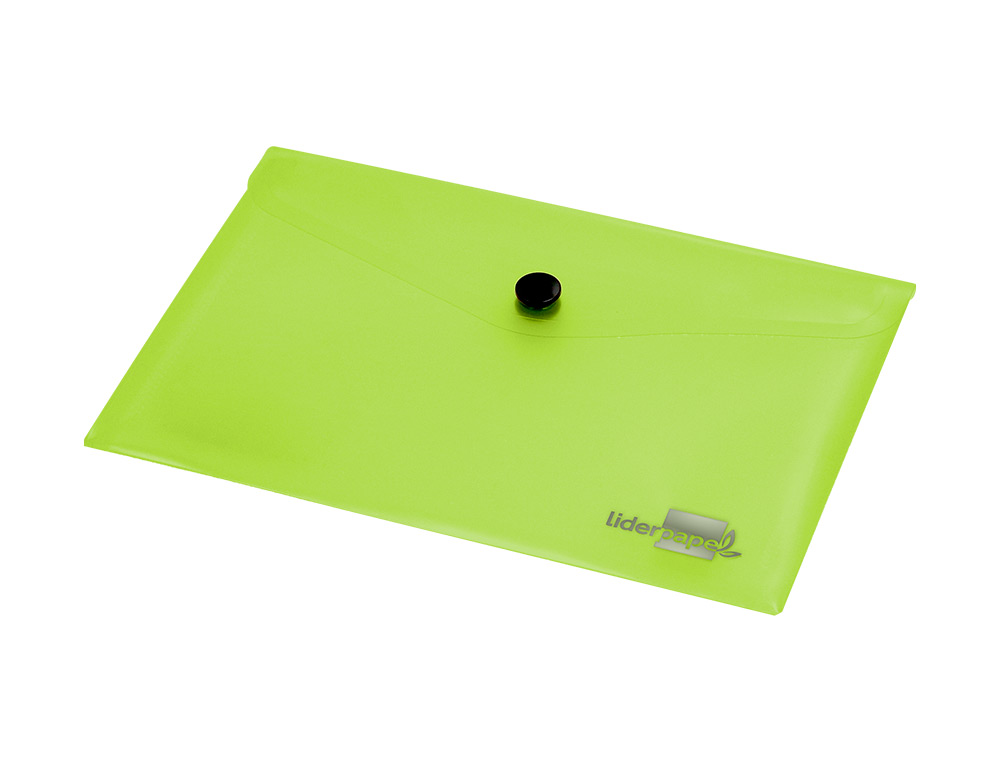 BOLSA PORTA DOCUMENTOS LIDERPAPEL COM MOLA DIN A7 VERDE