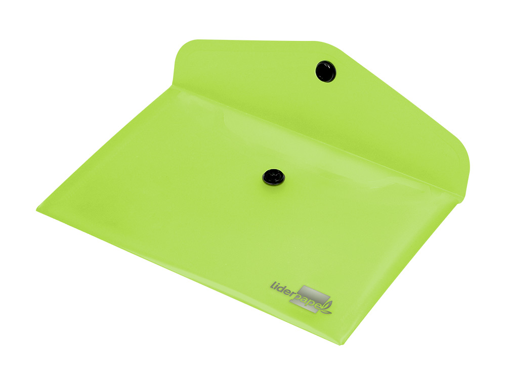 BOLSA PORTA DOCUMENTOS LIDERPAPEL COM MOLA DIN A7 VERDE