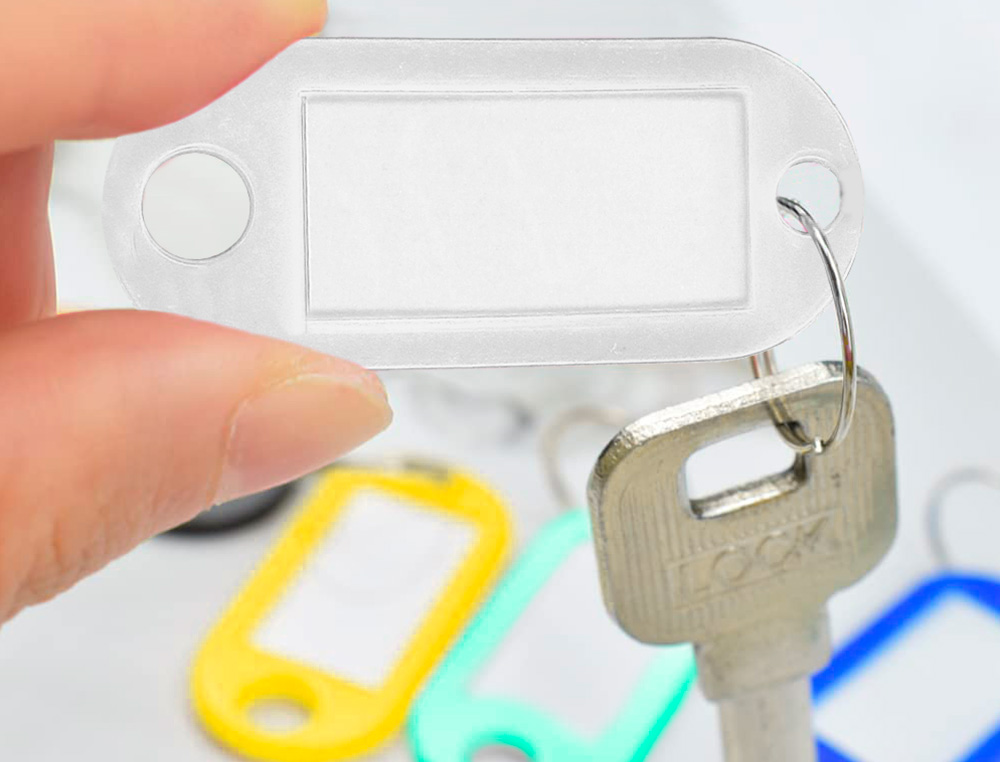 CHAVEIRO PORTA-ETIQUETAS Q-CONNECT BRANCO CAIXA 100 UNIDADES