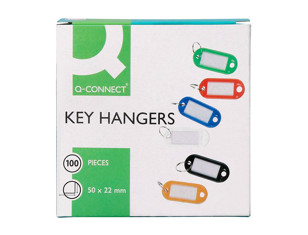 CHAVEIRO PORTA-ETIQUETAS Q-CONNECT PRETO CAIXA 100 UNIDADES