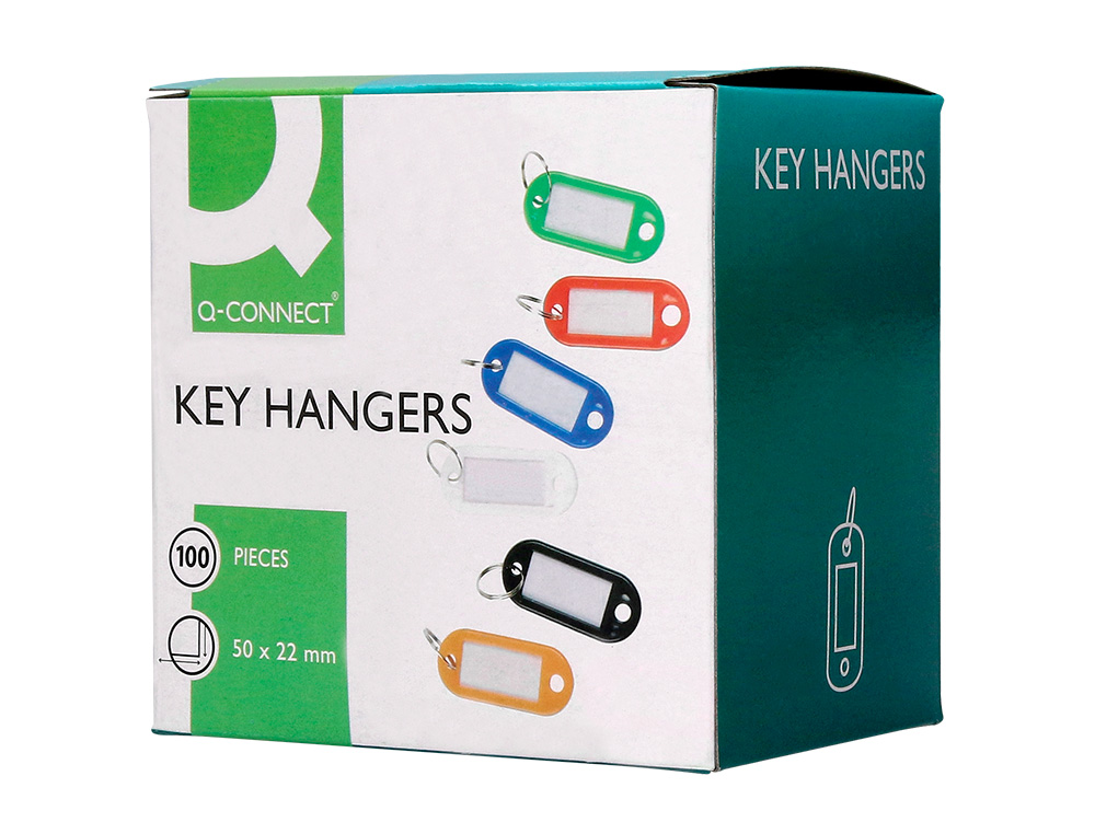 CHAVEIRO PORTA-ETIQUETAS Q-CONNECT PRETO CAIXA 100 UNIDADES