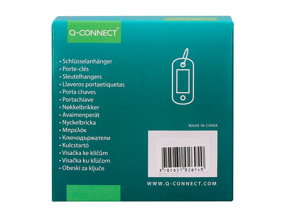 CHAVEIRO PORTA-ETIQUETAS Q-CONNECT PRETO CAIXA 100 UNIDADES