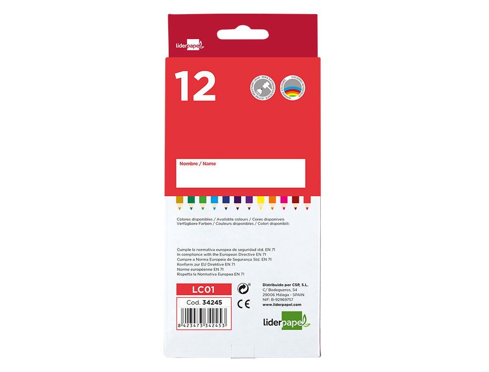 LAPIS DE COR LIDERPAPEL 12 UNIDADES
