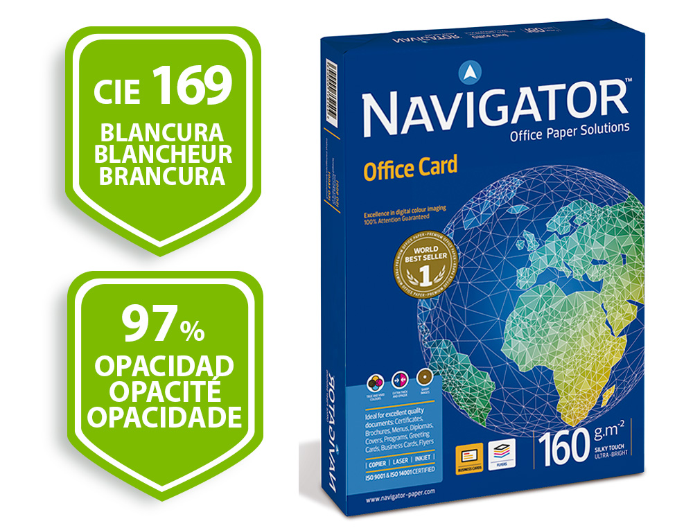 PAPEL FOTOCOPIA NAVIGATOR DIN A4 160 GR EMBALAGEM DE 250 FOLHAS