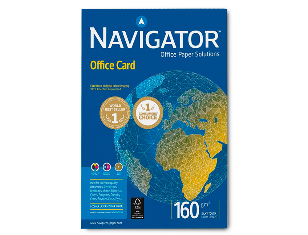 PAPEL FOTOCOPIA NAVIGATOR DIN A4 160 GR EMBALAGEM DE 250 FOLHAS
