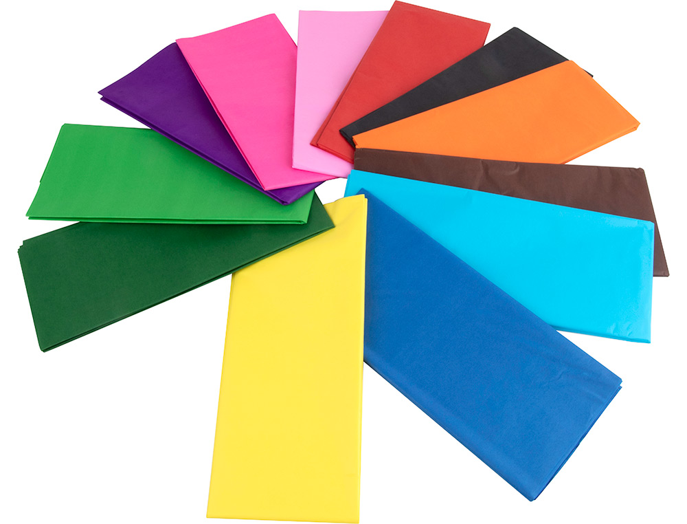 PAPEL SEDA LIDERPAPEL 52 X 76 CM 18 GR CORES SORTIDAS EMBALAGEM DE 10 FOLHAS